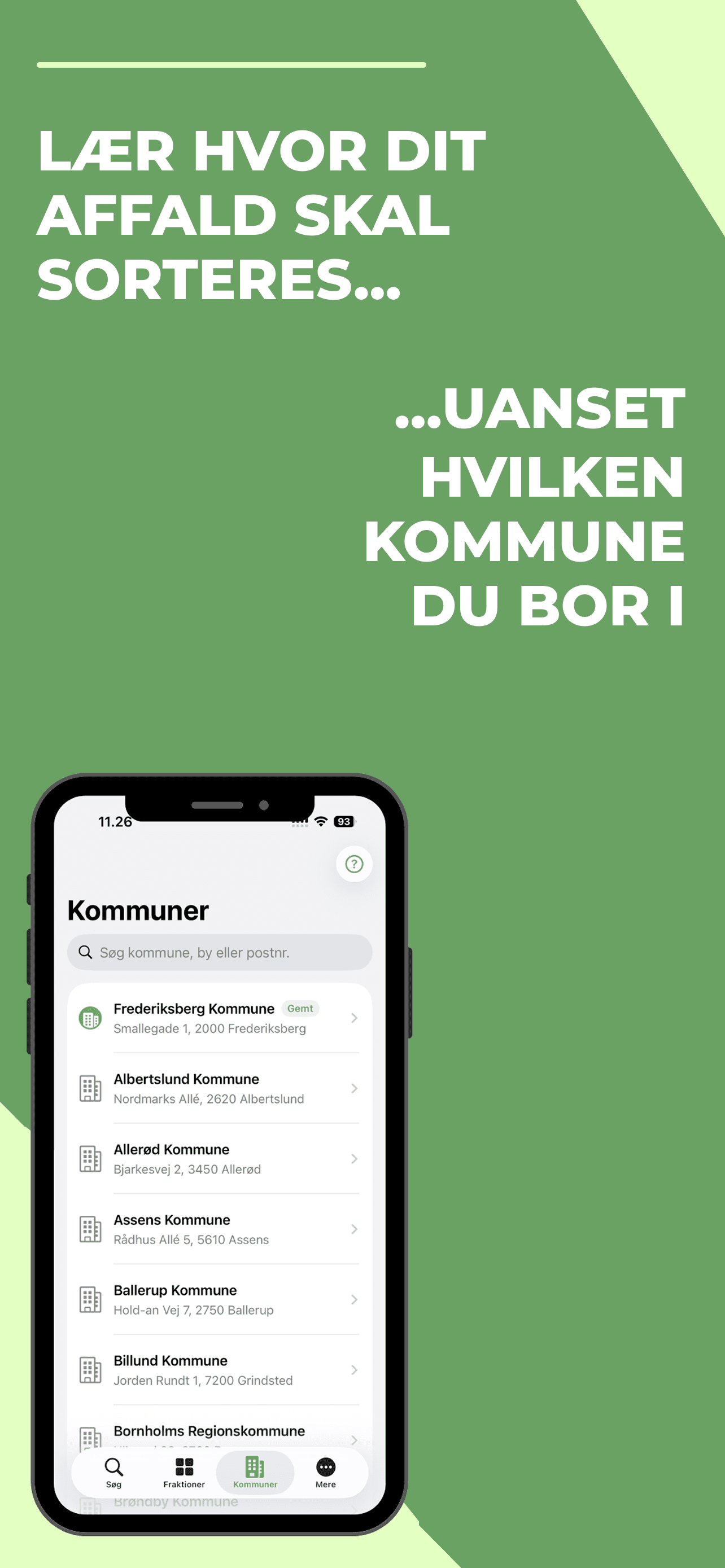 Kommunelisten i Affaldsguide Danmark